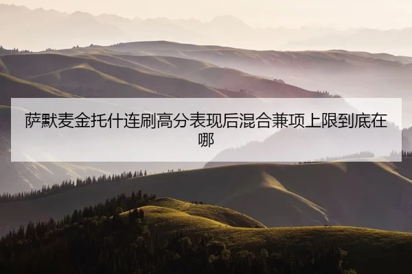 萨默麦金托什连刷高分表现后混合兼项上限到底在哪